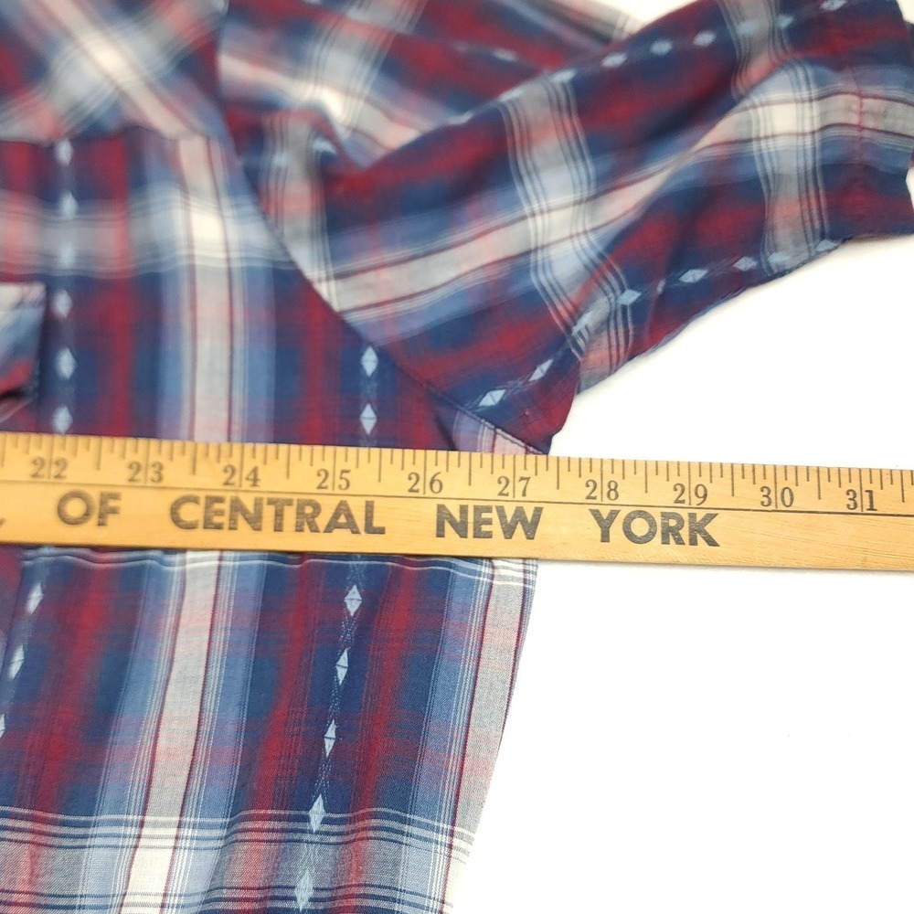 Canyon Guide Outfitters Shirt Mens 2XL Blue Plaid Short Sleeve Western Snap - Picture 7 of 9